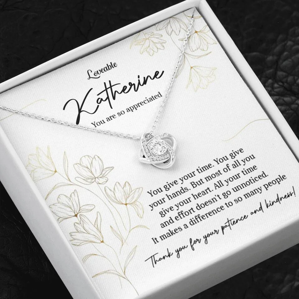 You Give Your Time, You Give Your Hands - Custom Necklace - Thank You Gift for Teacher or Mentor - Image 4