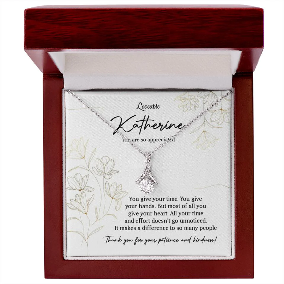 You Give Your Time, You Give Your Hands - Custom Necklace - Thank You Gift for Teacher or Mentor - Image 49