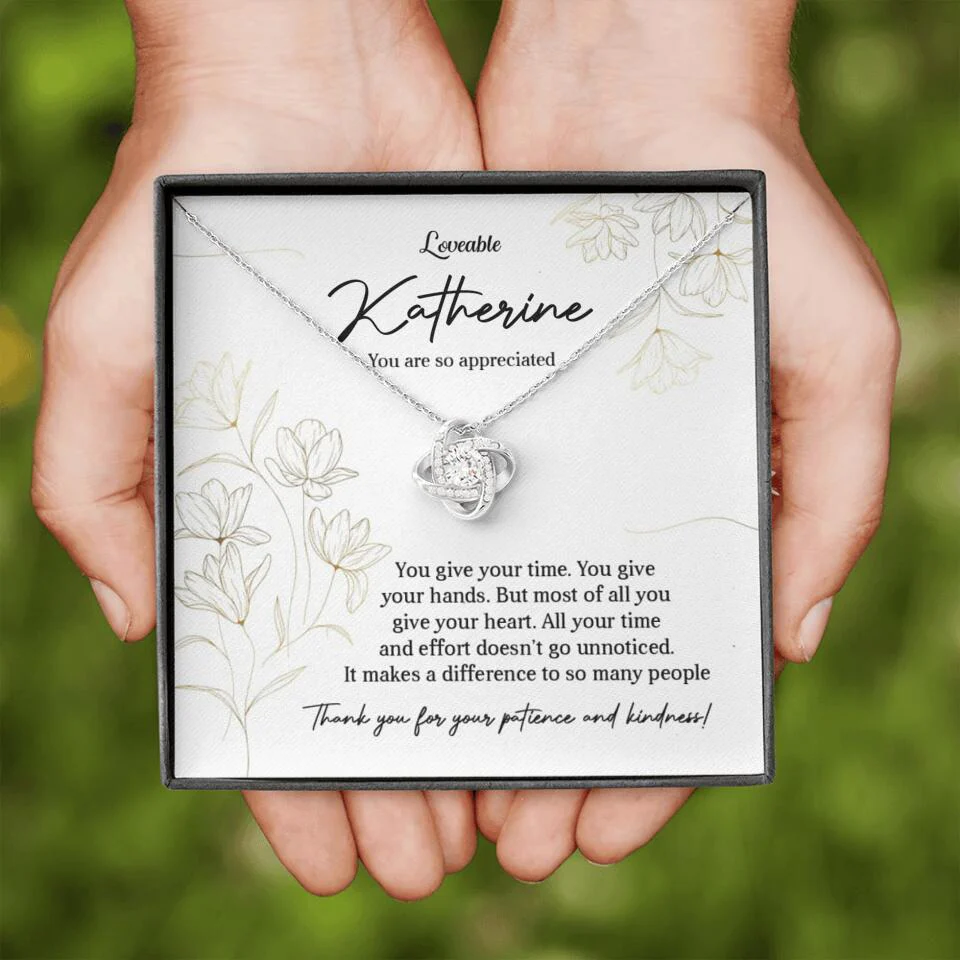 You Give Your Time, You Give Your Hands - Custom Necklace - Thank You Gift for Teacher or Mentor - Image 5