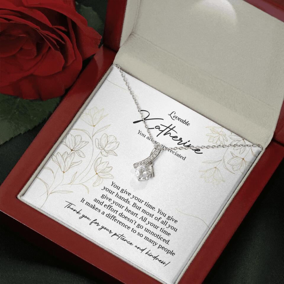 You Give Your Time, You Give Your Hands - Custom Necklace - Thank You Gift for Teacher or Mentor - Image 52