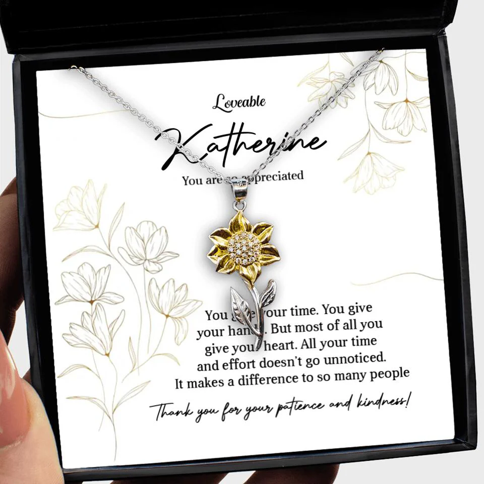 You Give Your Time, You Give Your Hands - Custom Necklace - Thank You Gift for Teacher or Mentor - Image 53
