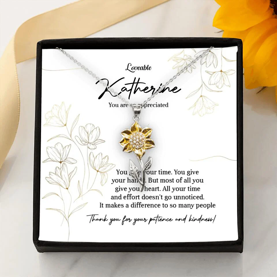You Give Your Time, You Give Your Hands - Custom Necklace - Thank You Gift for Teacher or Mentor - Image 54
