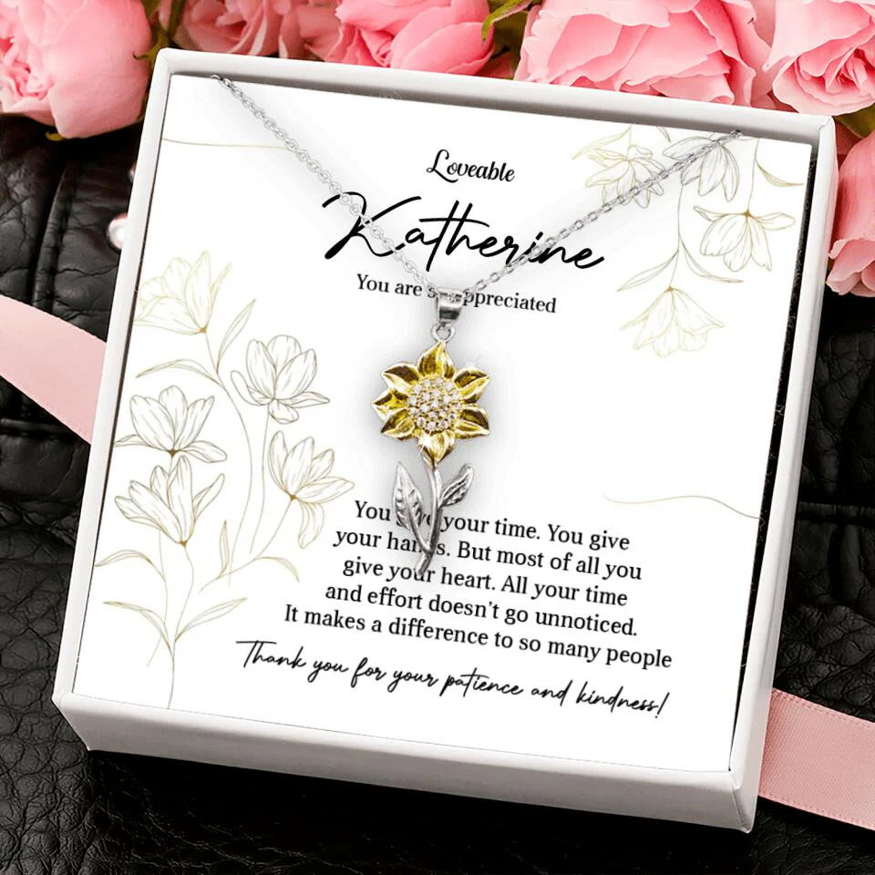You Give Your Time, You Give Your Hands - Custom Necklace - Thank You Gift for Teacher or Mentor - Image 55