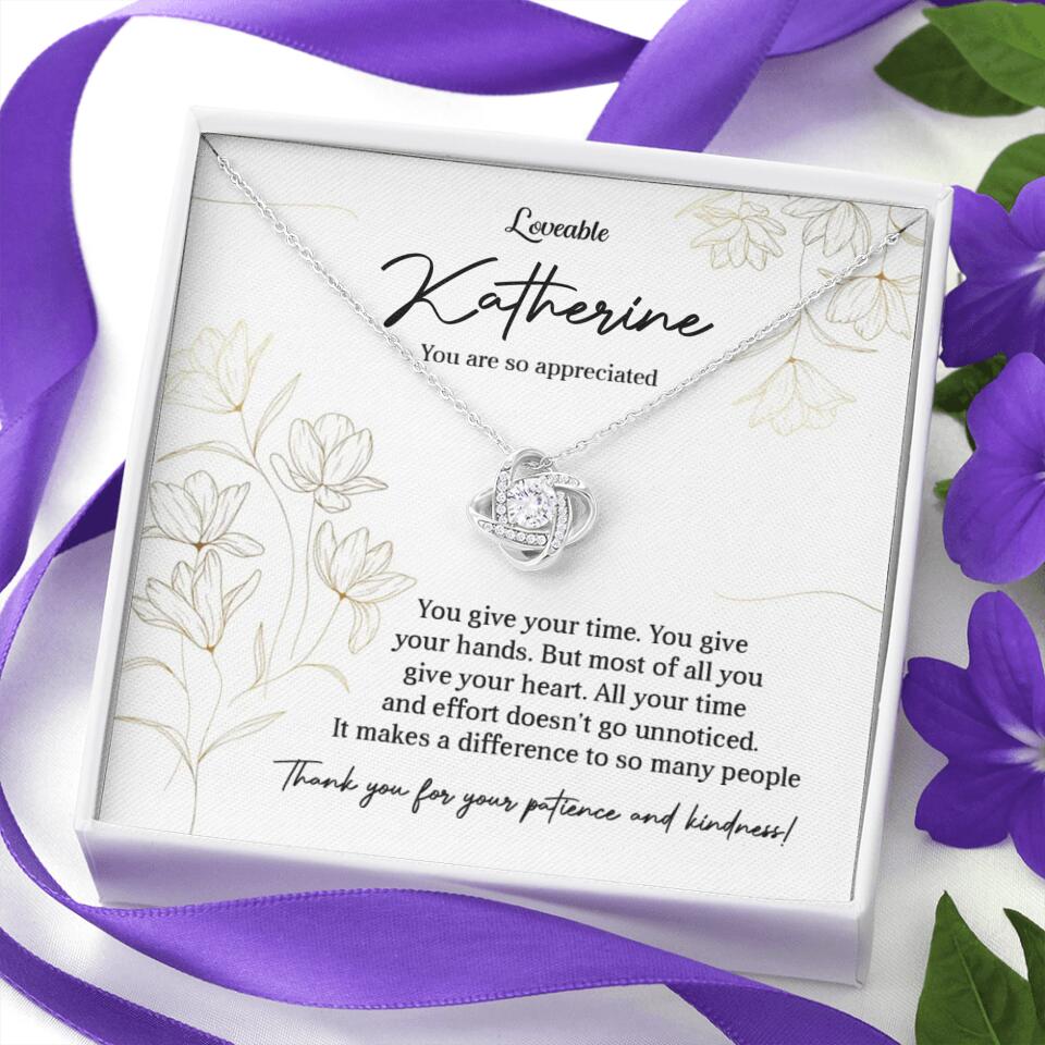 You Give Your Time, You Give Your Hands - Custom Necklace - Thank You Gift for Teacher or Mentor - Image 7