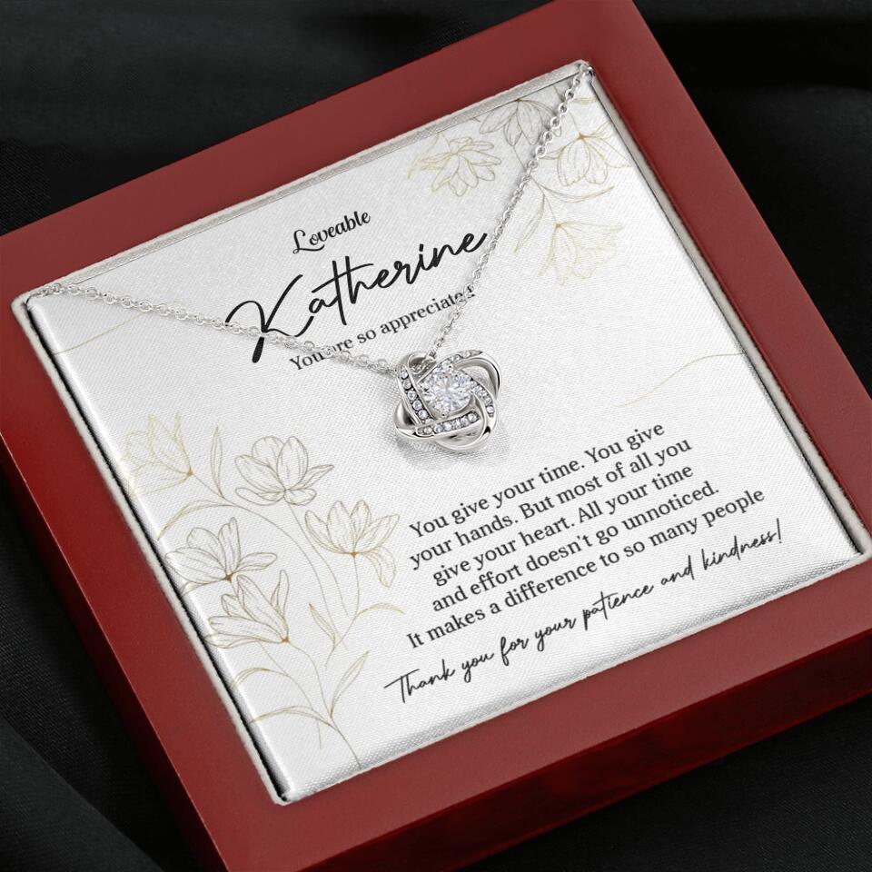 You Give Your Time, You Give Your Hands - Custom Necklace - Thank You Gift for Teacher or Mentor - Image 9