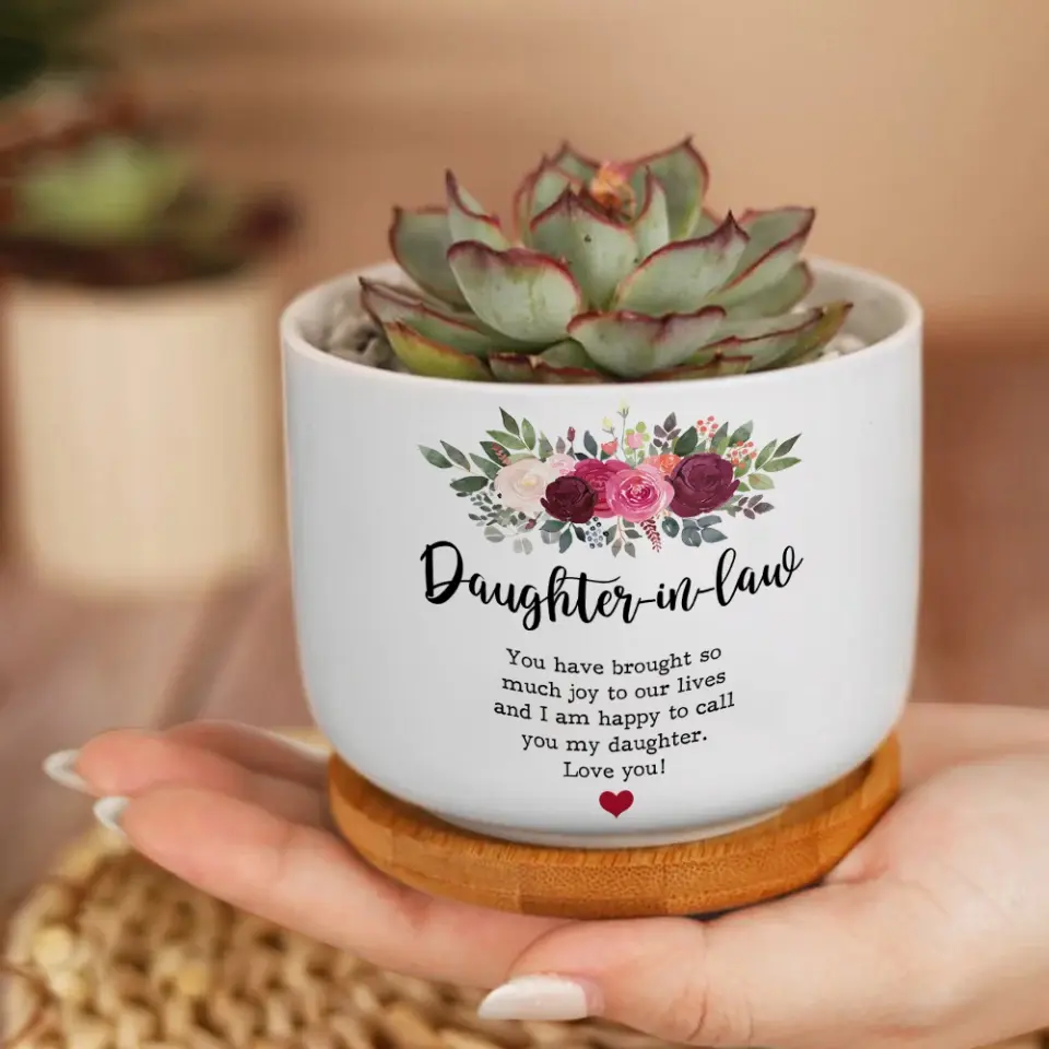 You Have Brought So Much Joy To Our Lives Personalized Ceramic Plant Pot - Image 4