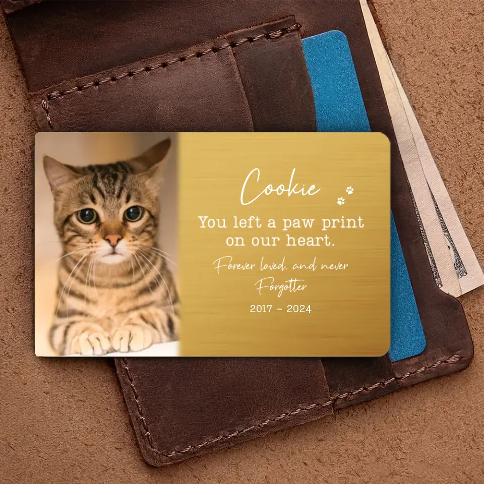 You Left A Pawprint On Our Heart - Wallet Insert Card - Image 2