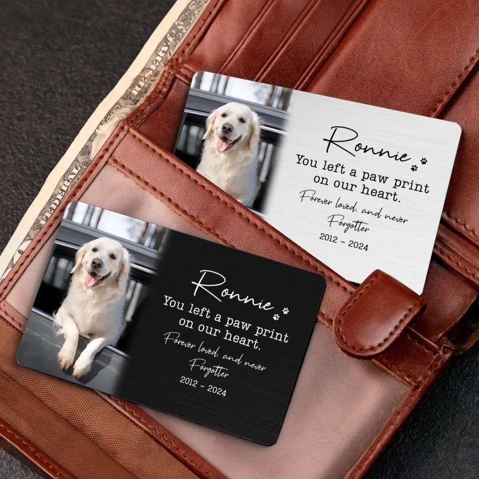 You Left A Pawprint On Our Heart - Wallet Insert Card - Image 8