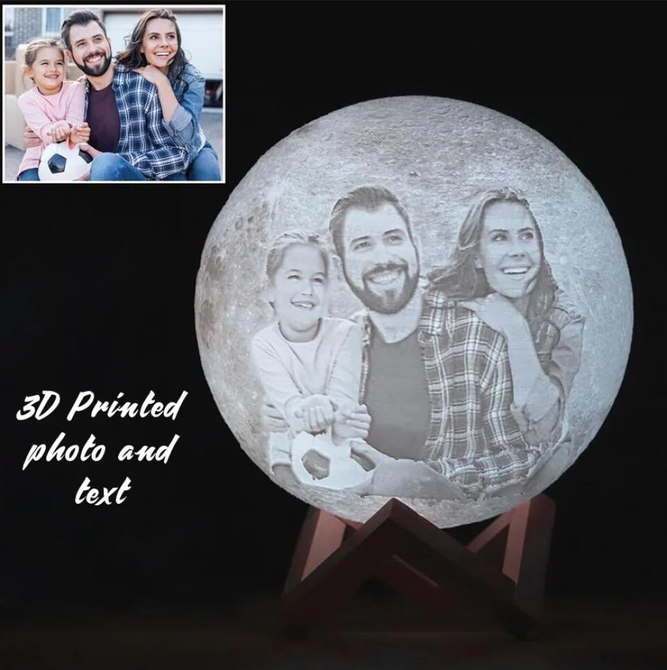 You Left Me Beautiful Memories - Personalized 3D Moon Lamp - Memorial Gift - Image 8