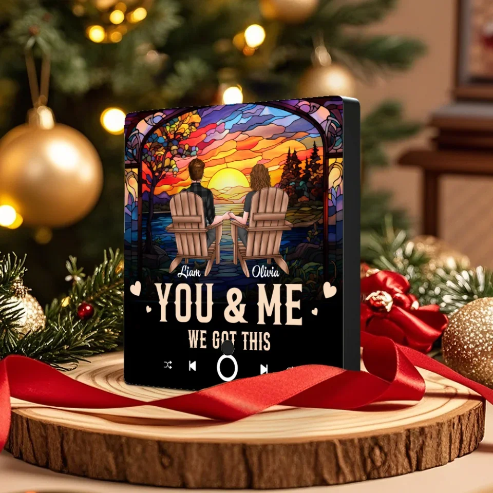 You & Me We Got This - Couple Chair Suncatcher Background - Personalized Music Fridget Magnet - Gift for Couples - Image 4