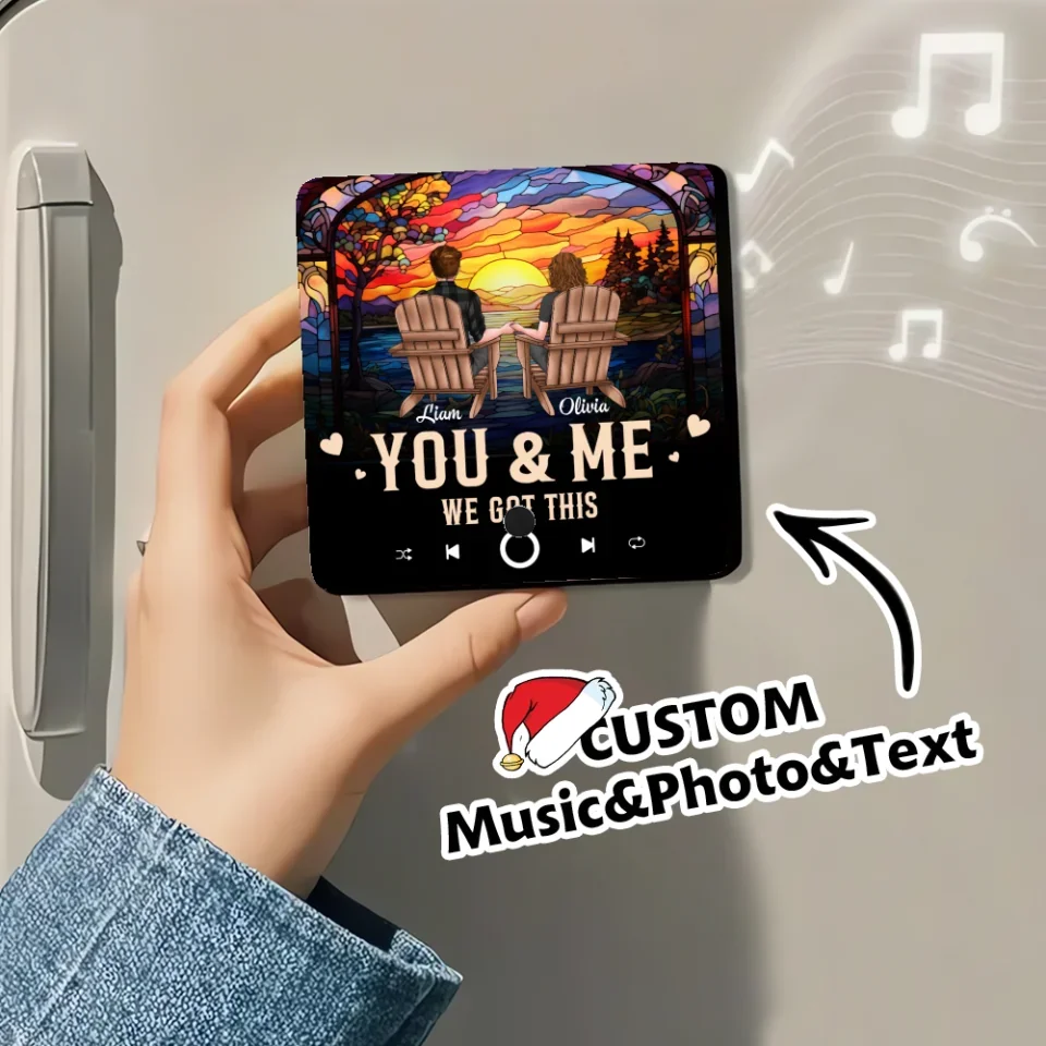 You & Me We Got This - Couple Chair Suncatcher Background - Personalized Music Fridget Magnet - Gift for Couples - Image 6
