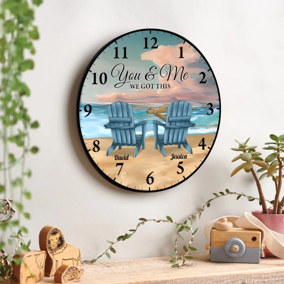 You & Me We Got This - Custom Background Wall Clock Home Decor Wall Art - Best Gift For Couple Anniversaries Birthdays Valentine - 212IHPLNWC690 - Image 8