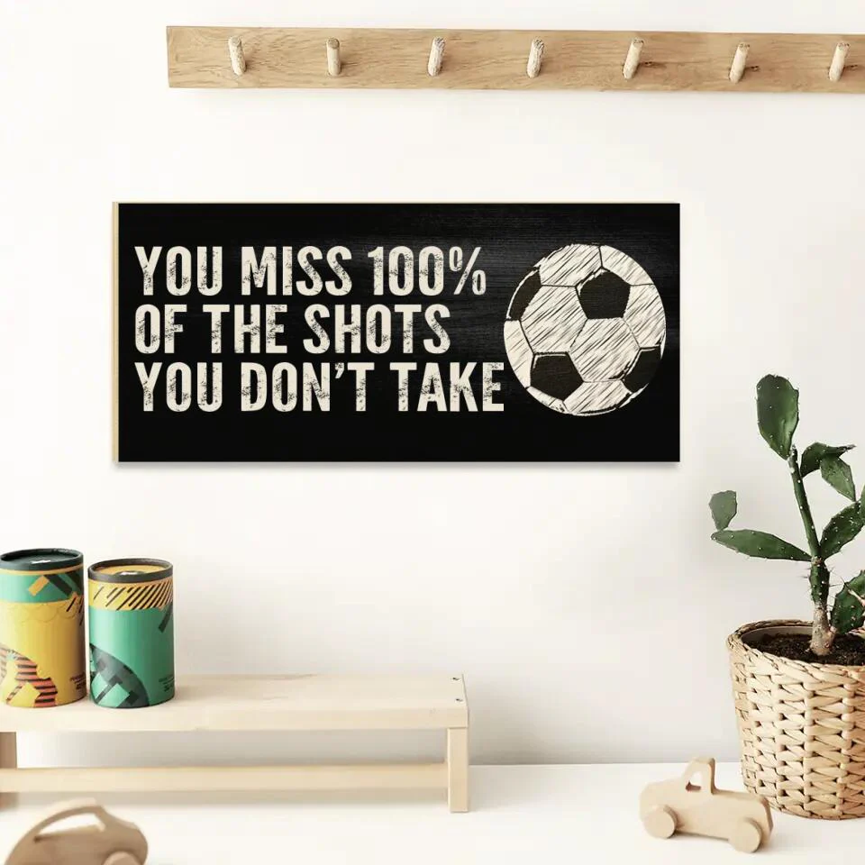 You Miss 100% of the You Don't Take - Personalized Rectangle Wood Sign - Christmas Gift for Soccer Lover - Image 2