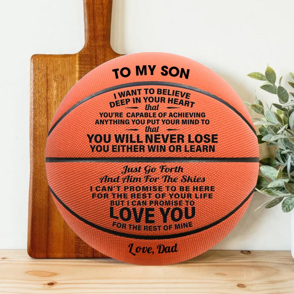 You Will Never Lose You Either Learn Or Win | Personalized Round Wooden Sign - Gift Ideas for Son - Image 3