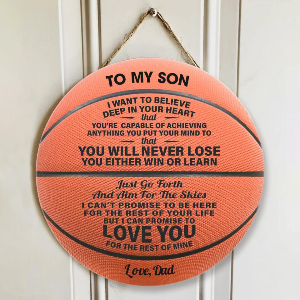 You Will Never Lose You Either Learn Or Win | Personalized Round Wooden Sign - Gift Ideas for Son - Image 7
