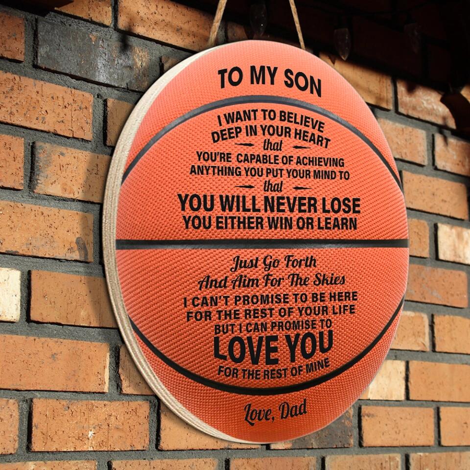 You Will Never Lose You Either Learn Or Win | Personalized Round Wooden Sign - Gift Ideas for Son - Image 8