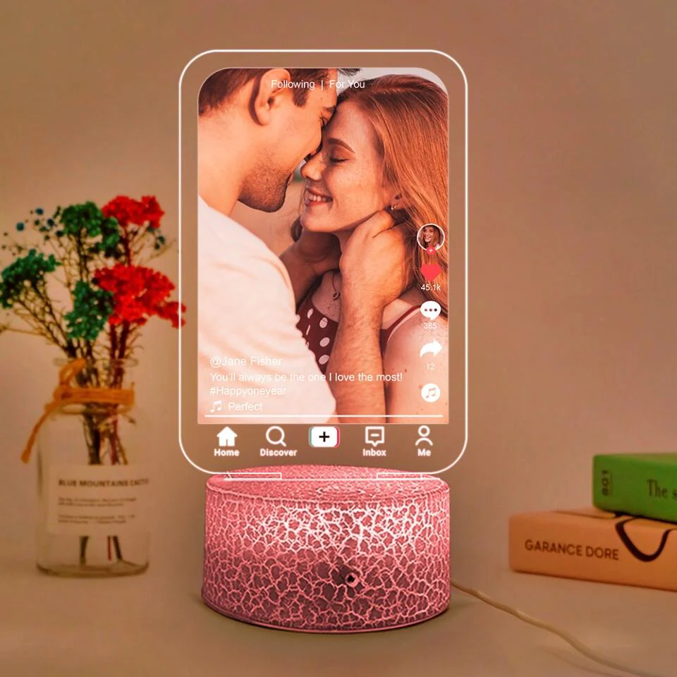 You'll Always Be the One I Love The Most - Personalized Photo & Name - Custom Song Night Light - Gift for Couple - Image 3