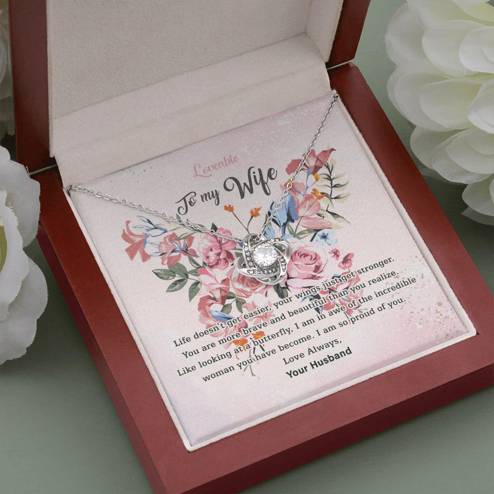 Life Doesn't Get Easier, Your Wing Just Get Stronger Necklace - Sorry Gift For Wife - Image 5