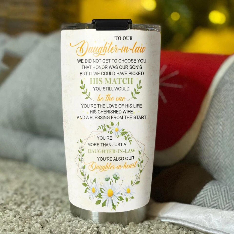 To Our Daughter-In-Law, You're Also Our Daughter-In-Heart - Personalized Tumbler - Image 10