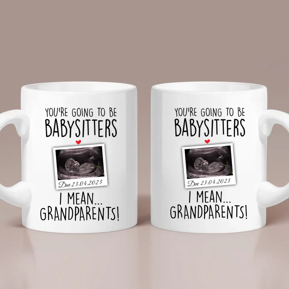 You're Going to Be Babysitters I Mean Grandparents Personalized Mug - Image 2