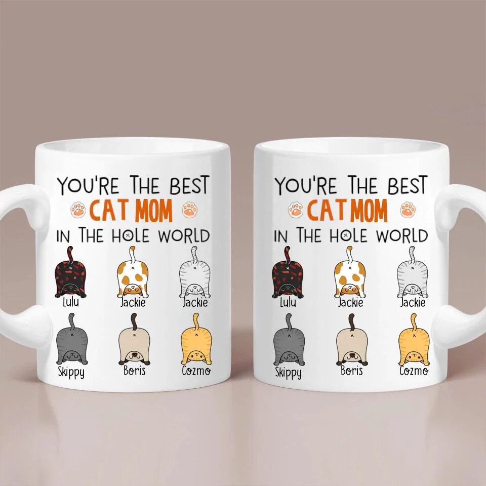 You're The Best Cat Mom/Dad in the Hole World - Personalized Mug - Birthday Gift for Cat Mom or Cat Dad - Image 2
