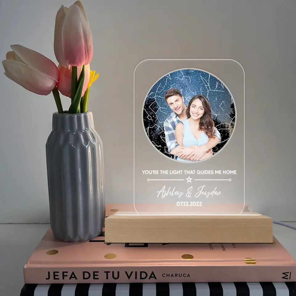 You're The Light That Guides Me Home - 3D LED Light Wooden Base - Couple Gift | 307IHPBNLL814 - Image 4