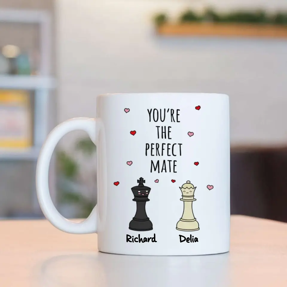 Personalized Valentine Gifts - You're The Perfect Mate, Chessmate, Husband and Wife, Personalized Mug/Accent Mug, Anniversary Gift | 312IHPBNMU1354 - Image 3