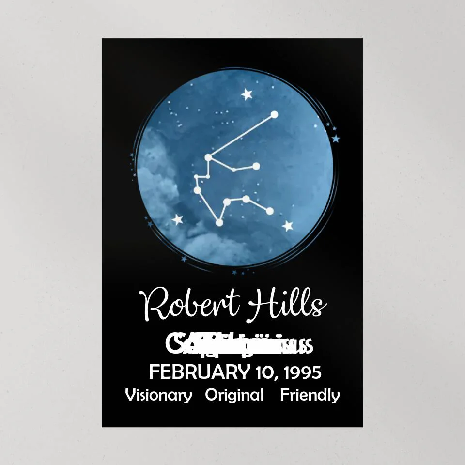 Zodiac Sign - Date Of Birth Custom Canvas, Poster - Birthday Gift For Family, Friends - Image 11