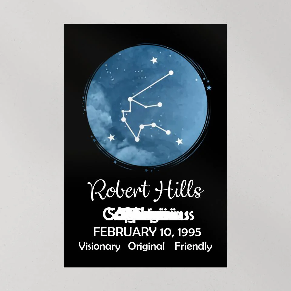 Zodiac Sign - Date Of Birth Custom Canvas, Poster - Birthday Gift For Family, Friends - Image 9